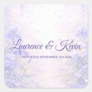 Sticker carré Elegant Botanical Wedding