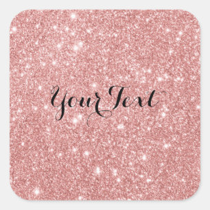 Sticker Carré Elégant Chic Luxury Faux Parties scintillant Rose 