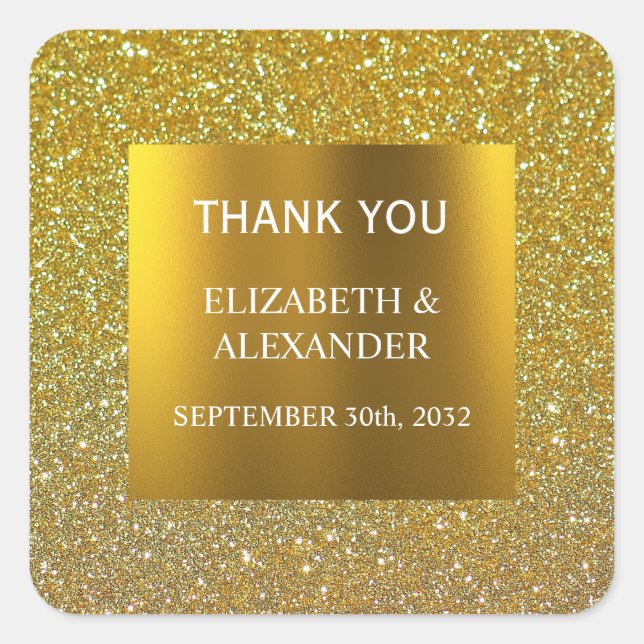 Sticker Carré Elégant Classy Gold Damask Embossé Look (Devant)