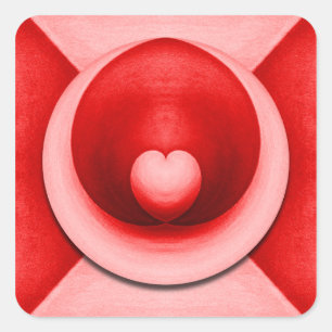 Sticker Carré Élégant coeur d'amour de la Saint-Valentin