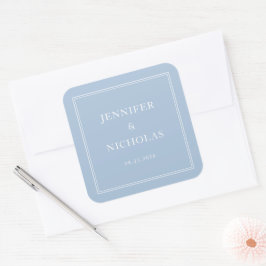 Sticker Carré Elegant Formal Powder Blue Wedding