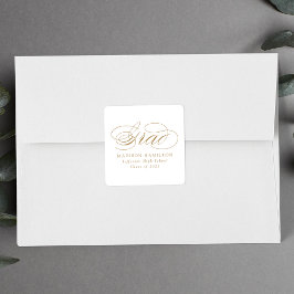 Sticker Carré Élégant Gold Calligraphy Graduation
