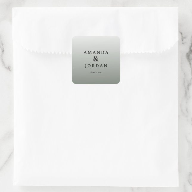 Sticker Carré Elegant Gray Gratitude (Sac)