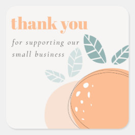 Sticker Carré Élégant mignon orange gras Merci de fruits