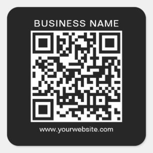 Sticker Carré Élégant Modèle moderne personnalisé Business QR Co