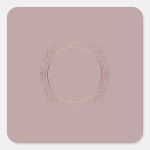 Sticker Carré Élégant Moderne Or Rose Vierge Modèle Tendance