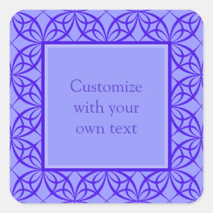 Sticker Carré Élégant Motif de fibres violettes texte personnali