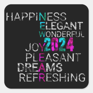 Sticker Carré élégant nouvel an 2023 citations paroles