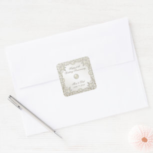 Sticker Carré Elegant Pearl 30e anniversaire de Mariage
