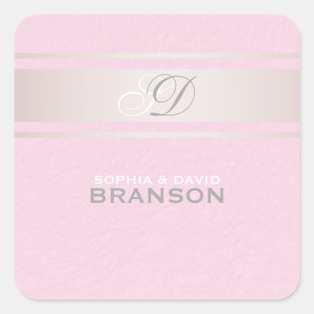 Sticker Carré Élégant Pink Stripes Rose Pink Texogram (Devant)