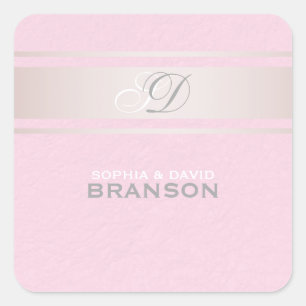 Sticker Carré Élégant Pink Stripes Rose Pink Texogram