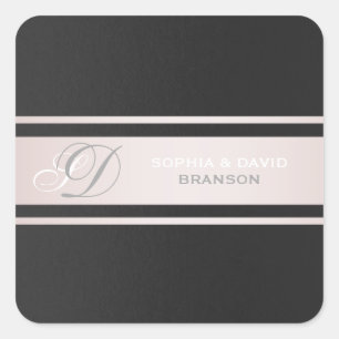 Sticker Carré Élégant rayures roses Noir Texogramme texturé