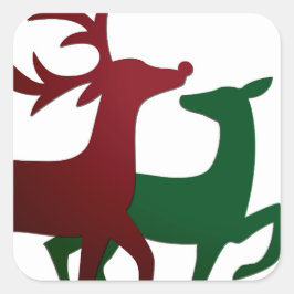 Sticker Carré Élégant renne