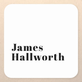 Sticker Carré Élégant Retro Moderne Lettrage | Noir modifiable