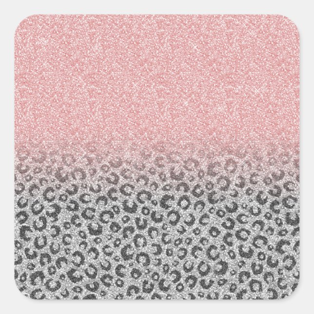 Sticker Carré Élégant Rose Gold Parties scintillant Empreinte de (Devant)