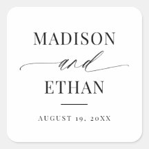Élégant Script Calligraphie Mariage Faveur