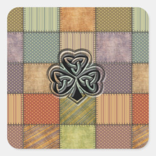 Sticker Carré Elégant shamrock irlandais à la mode