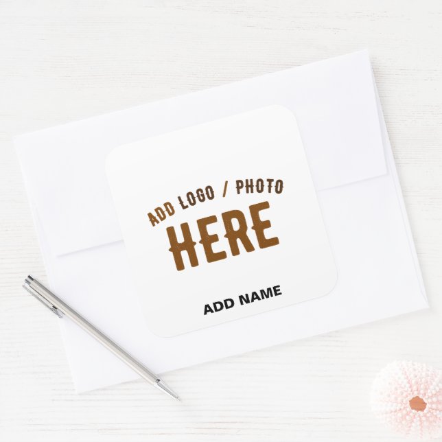 STICKER CARRÉ ÉLÉGANTE ENVELOPPE BLANCHE MODERNE PERSONNALISABLE (Enveloppe)