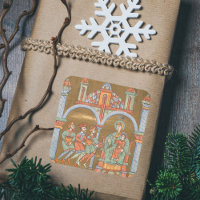 Élégante Epiphanie or Noël Nativité médiévale