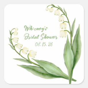 Sticker Carré Élégante Mariage sur le thème du Muguet