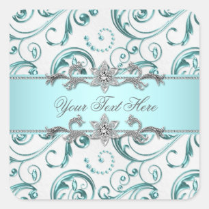 Sticker Carré Élégantes Flèches Turquoises Bleu