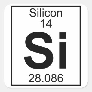 Sticker Carré Élément 014 - SI - Silicium (plein)