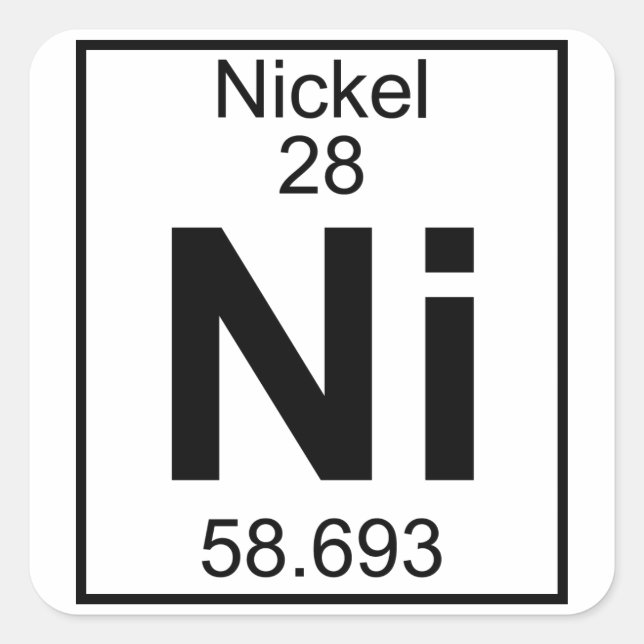 Sticker Carré Élément 028 - Ni - Nickel (plein) (Devant)