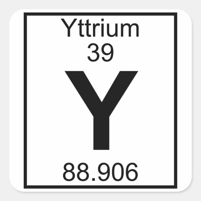 Sticker Carré Élément 039 - Y - Yttrium (plein) (Devant)