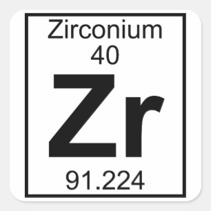 Sticker Carré Élément 040 - Zr - zirconium (plein)