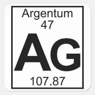 Sticker Carré Élément 047 - AG - Argentum (plein)