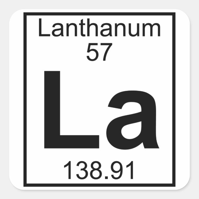 Sticker Carré Élément 057 - La - Lanthanum (complet) (Devant)
