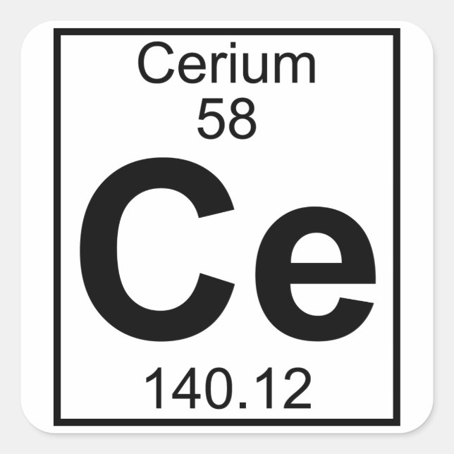 Sticker Carré Élément 058 - Ce - Cerium (complet) (Devant)