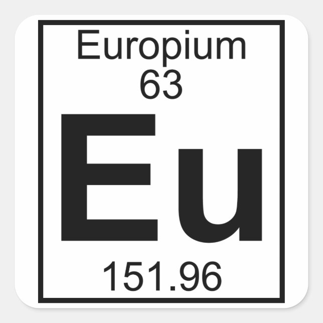 Sticker Carré Élément 063 - Ue - Europium (Complet) (Devant)