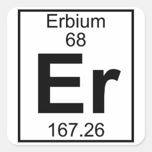 Sticker Carré Élément 068 - Heu - erbium (plein)