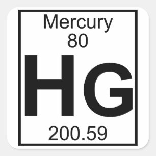 Sticker Carré Élément 080 - Hectogrammes - Mercury (plein)
