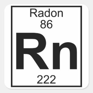 Sticker Carré Élément 086 - Rn - Radon (Complet)
