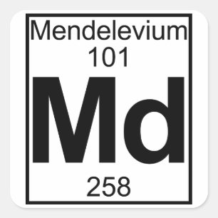 Sticker Carré Élément 101 - Md - Mendelevium (Complet)