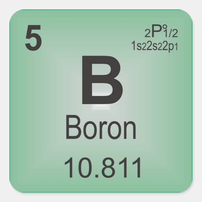 Sticker Carré Élément individuel Boron du tableau périodique (Devant)