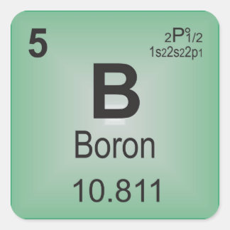 Sticker Carré Élément individuel Boron du tableau périodique