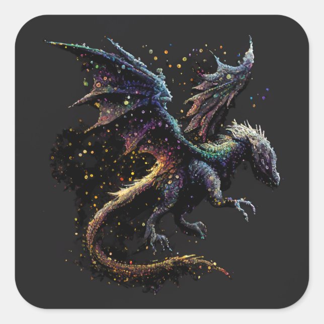 Sticker Carré élémentaire Dragon Air (Devant)