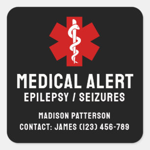 Sticker Carré Éléments essentiels personnalisés d'urgence pour l