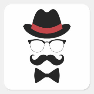 Sticker Carré Eléments huppster Gentleman