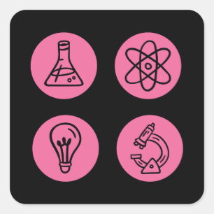 Sticker Carré Éléments scientifiques