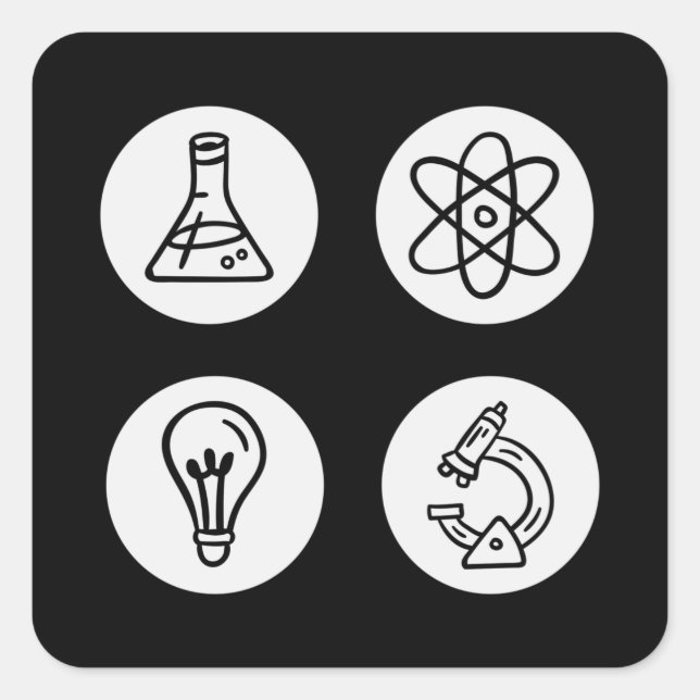 Sticker Carré Éléments scientifiques (Devant)