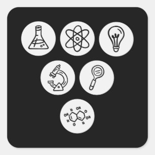 Sticker Carré Éléments scientifiques