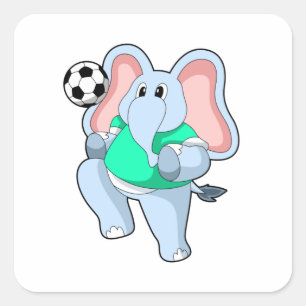 Sticker Carré Elephant comme joueur de football avec Soccer.PNG