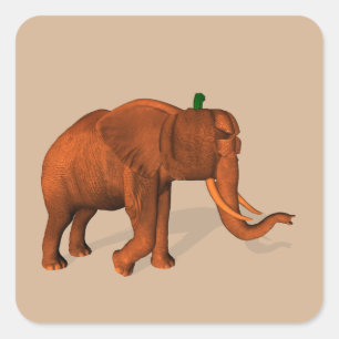 Sticker Carré Eléphant d'Halloween