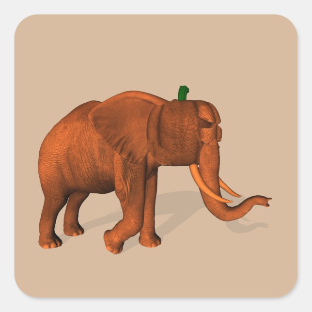 Sticker Carré Eléphant d'Halloween (Devant)