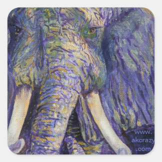 Sticker Carré éléphant en mosaïque