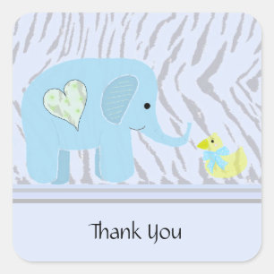 Sticker Carré Elephant et Merci de canard